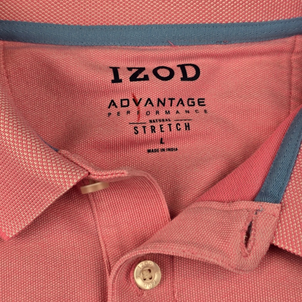 Lot of 3 IZOD Advantage Performance Natural Stretch Polo Shirts Mens Large Pink - Picture 4 of 12